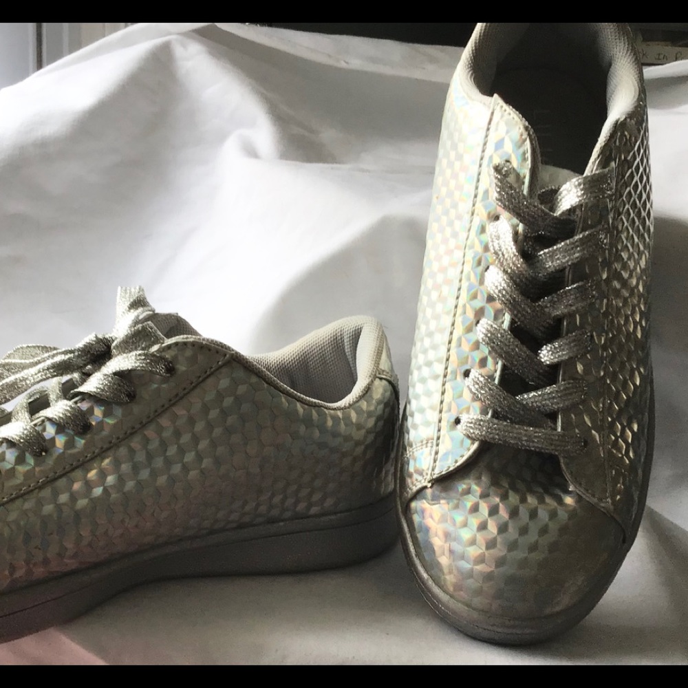 Holographic sneakers worn once